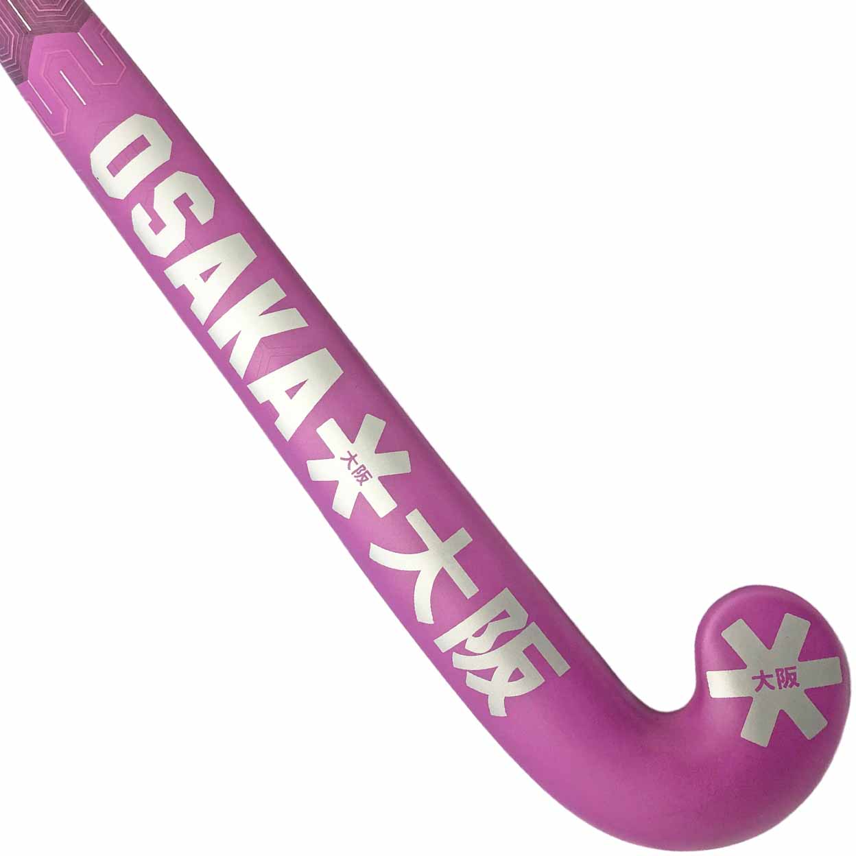 Purple hockey stick with 'OSAKA' branding on a white background