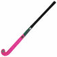 Pink and green field hockey stick on a white background