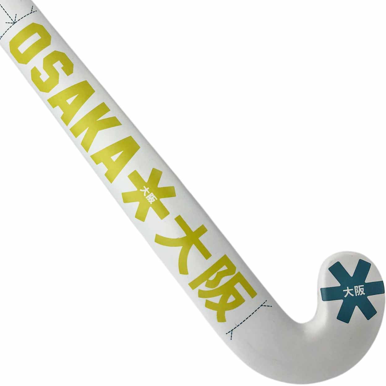 White hockey stick with 'OSAKA' branding on a white background