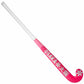 Pink and white Osaka hockey stick on a white background