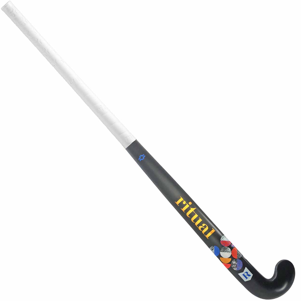 Hockey stick with 'ritual' branding on a white background