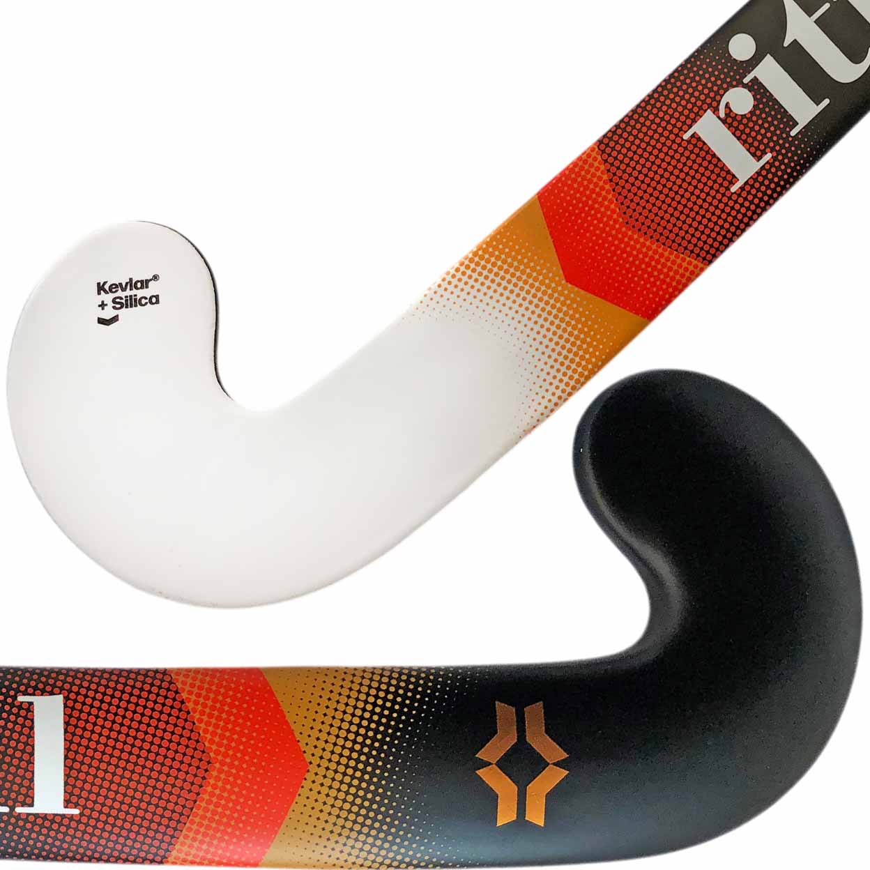 Hockey stick with brand logo on a white background