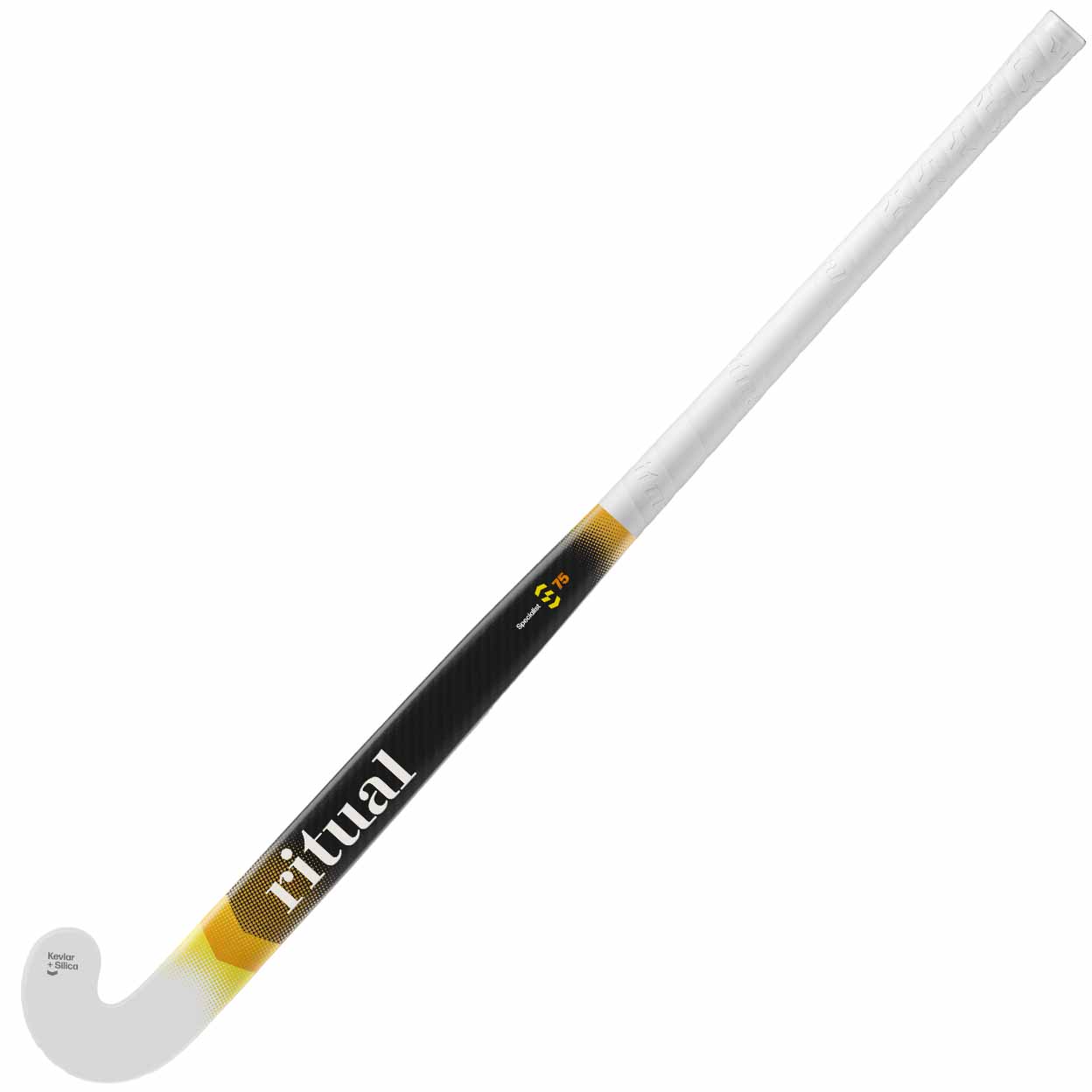 Hockey stick with 'ritual' branding on a white background