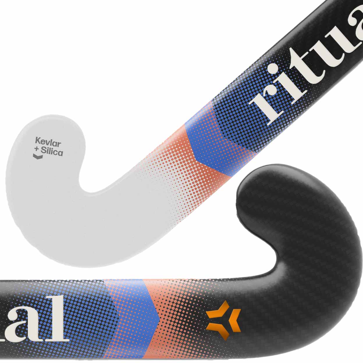Hockey stick with 'ritual' branding on a white background