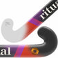 Hockey stick with colorful design and 'ritual' branding on a white background
