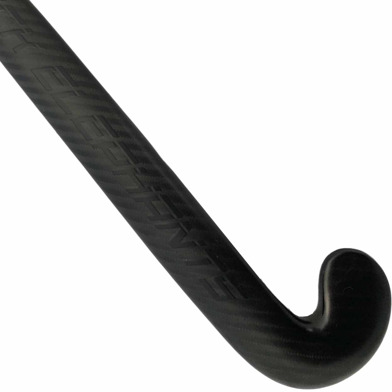 Black hockey stick on a white background