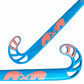 Blue and pink hockey stick on a white background