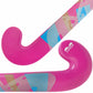 Pink and blue hockey stick with 'Junior' branding on a white background