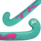 close up of the teal TK M Series Indoor Wood Field Hockey Stick