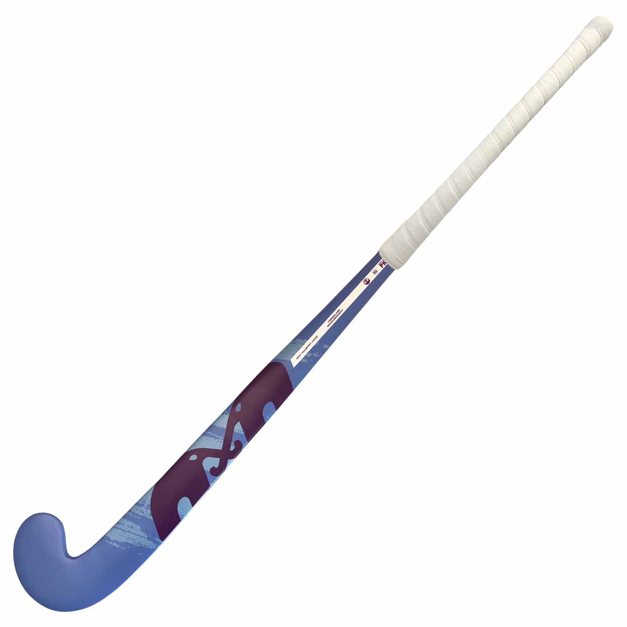 Blue and purple field hockey stick on a white background