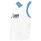 reversed white front of the blue USA Field Hockey Ladies Mesh Reversible Pinnie