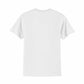 back of a white tee shirt on a white background
