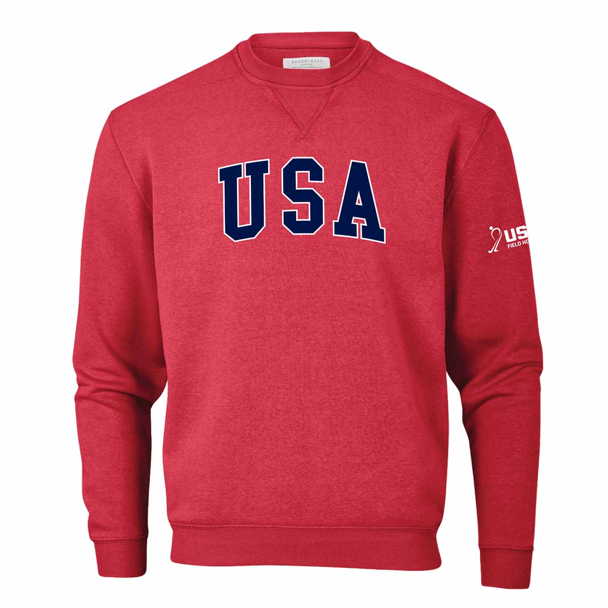 Red USA Field Hockey Tackle Twill Crewneck