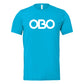 OBO logo on front of blue tee