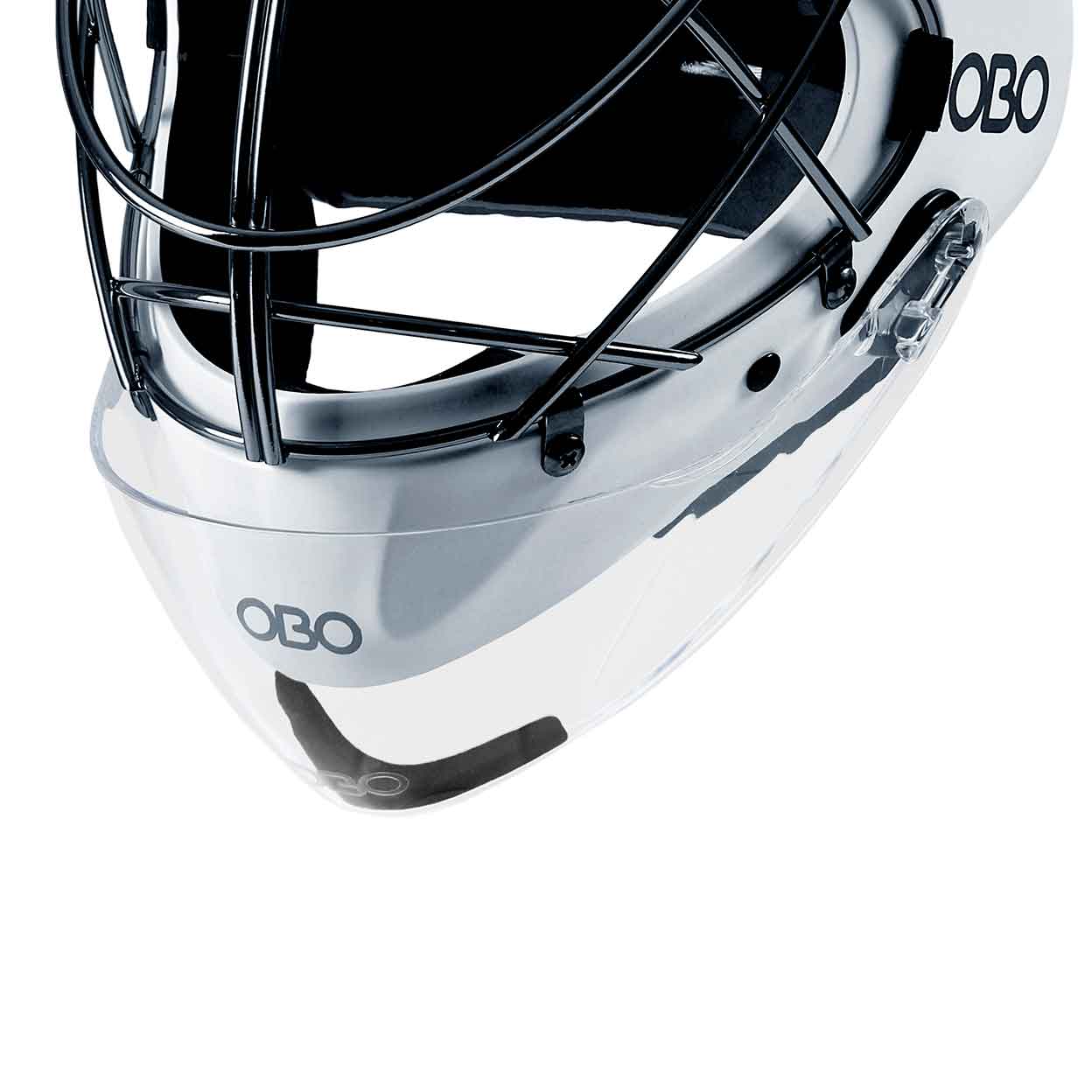 OBO ABS Helmet Replacement Throat Protector on a white helmet.