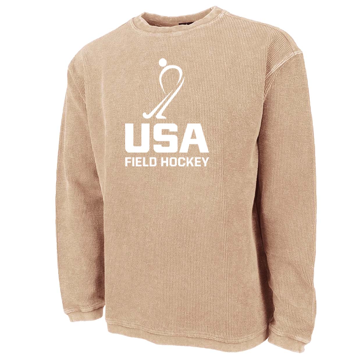 tan USA Field Hockey Ribbed Knit Sweatshirt