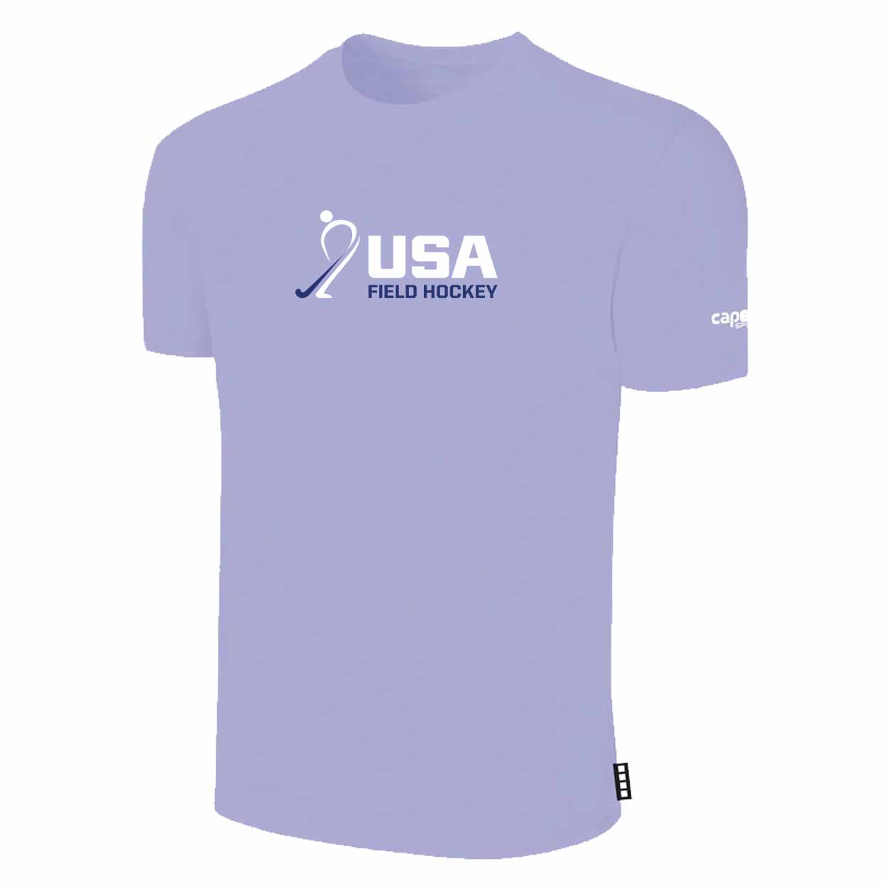 Light purple t-shirt with USA Field Hockey logo on a white background
