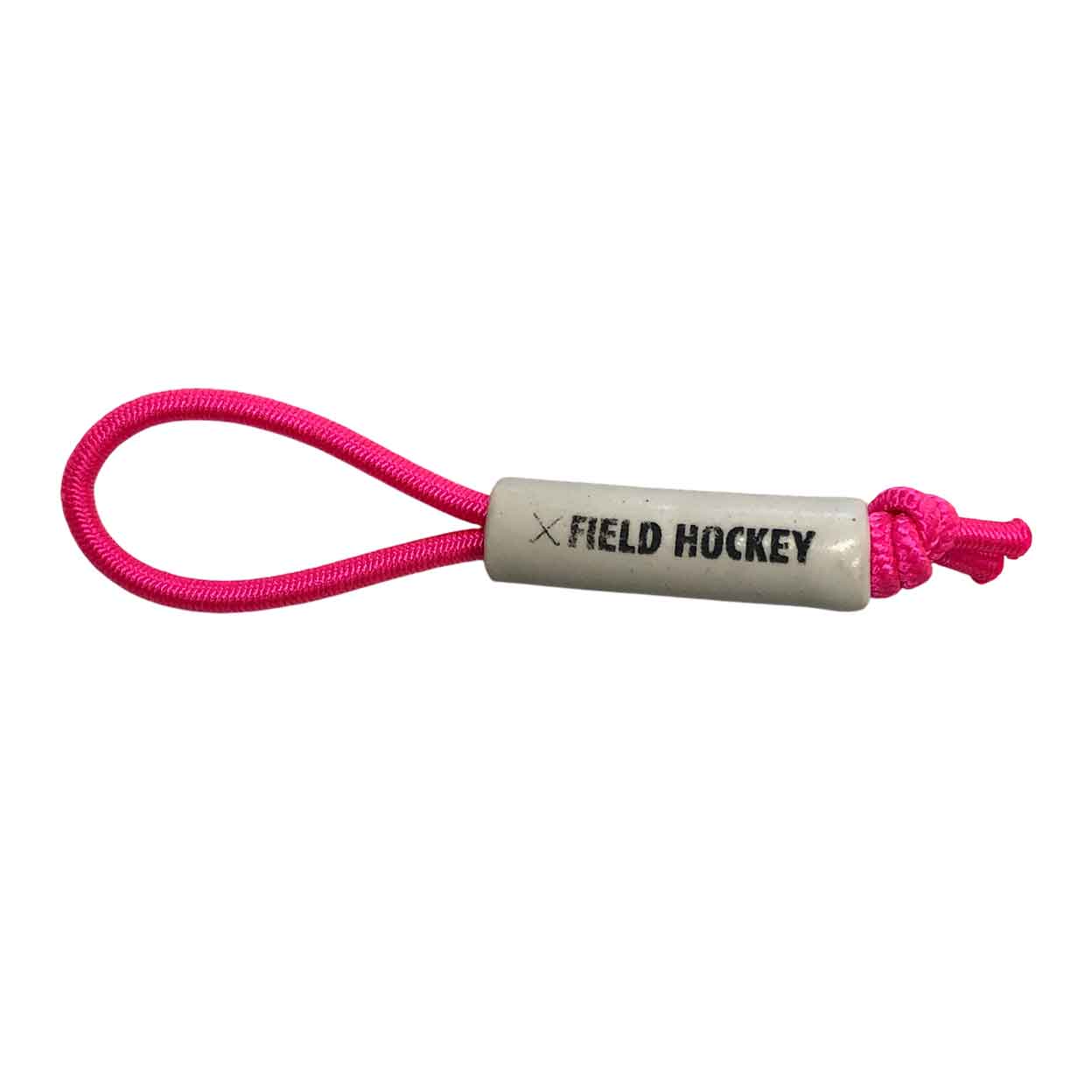 Pink Field Hockey Zipper Pull