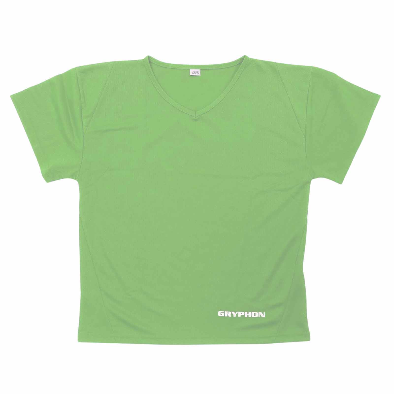 Green t-shirt with 'Gryphon' branding on a white background