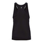 back of a black racerback tank top.