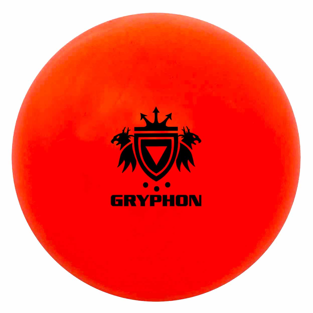 Orange ball with Gryphon logo on a white background