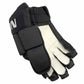 Black and white glove with brand logo on a white background