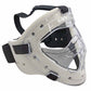 Clear protective mask with black straps on a white background, branded 'Gryphon'.