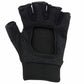 Black half-finger glove with honeycomb pattern on a white background