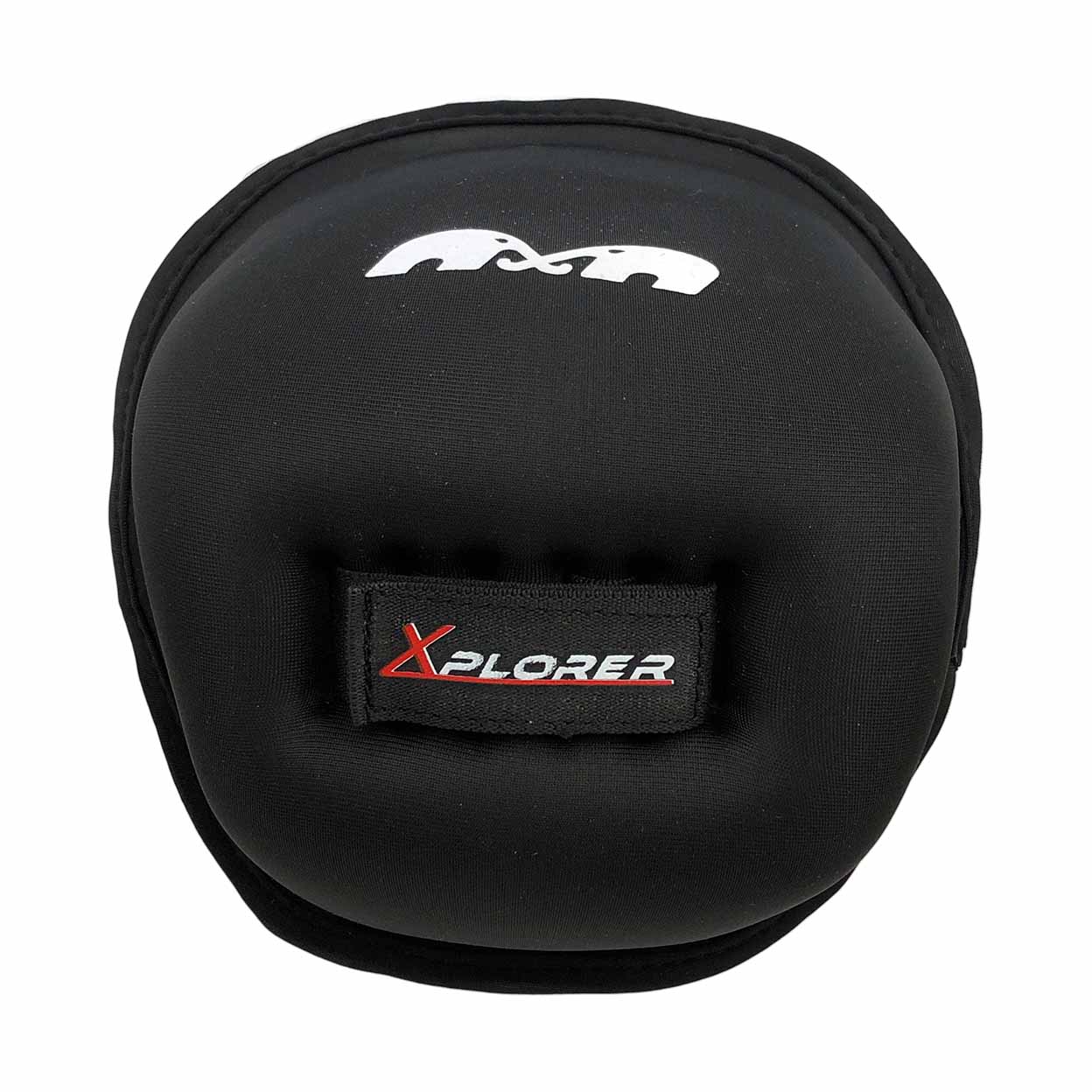 Black protective pad with 'Xplorer' branding on a white background