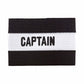 Black and white captain's armband with 'CAPTAIN' text on a white background