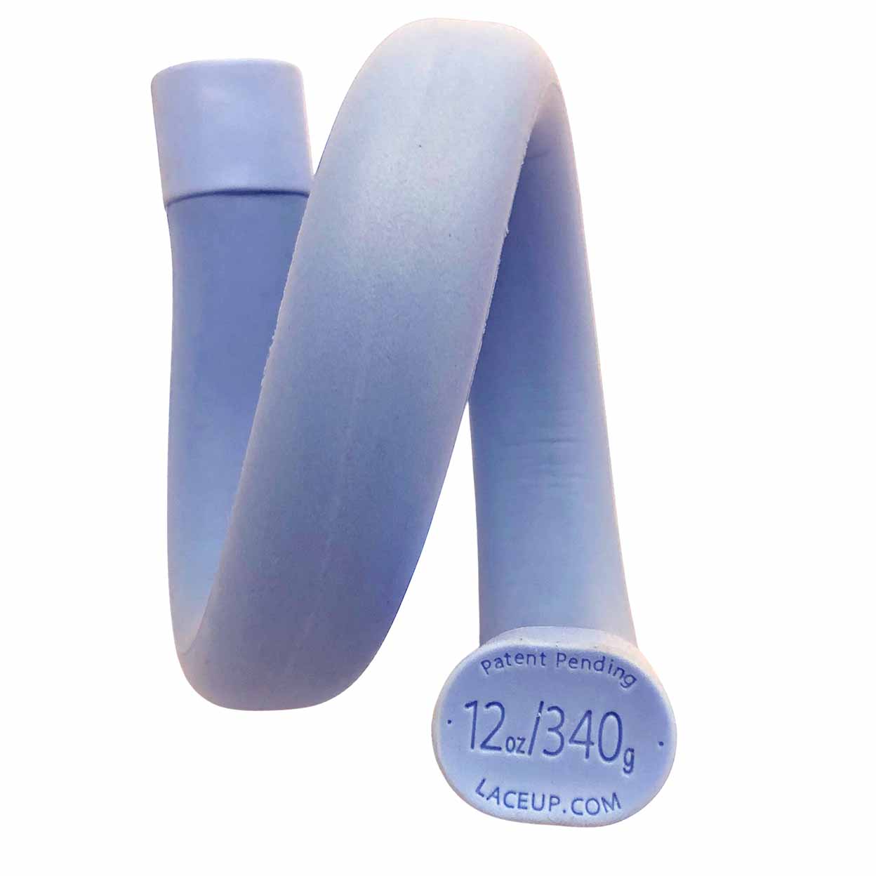 Blue weighted lace on a white background