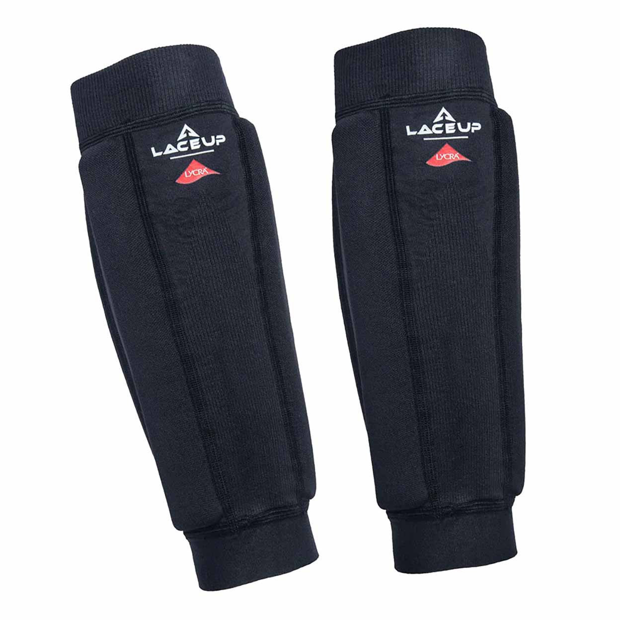 Pair of black weighted arm sleeves with 'Lace Up' branding on a white background