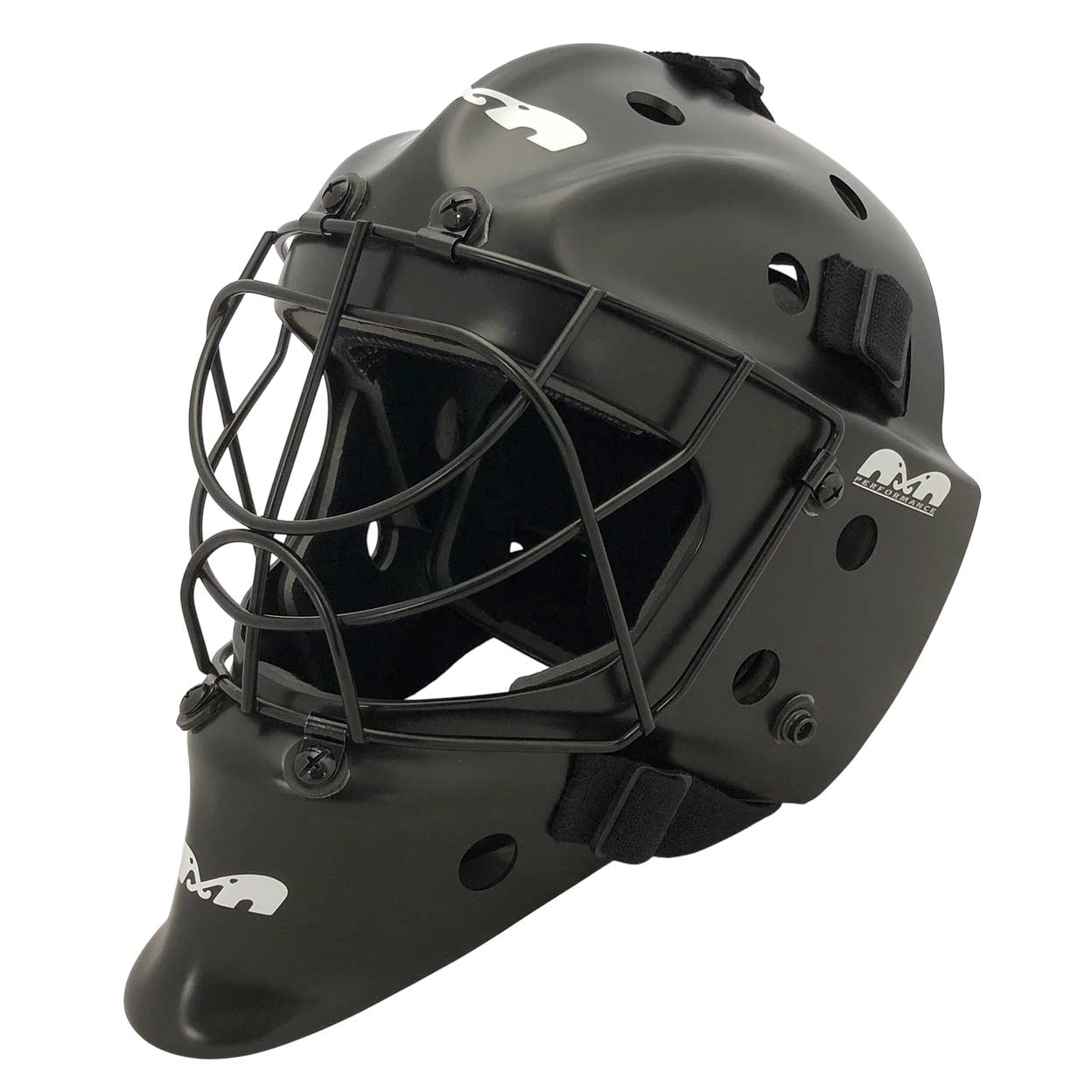 Alternate angled view of the TK Performance helmet focusing on grill bars and outer shell curves.