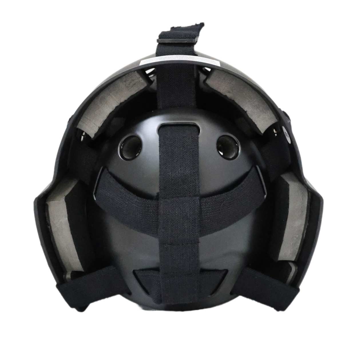 Direct back view of the TK Performance helmet showing rear panel and fastening straps