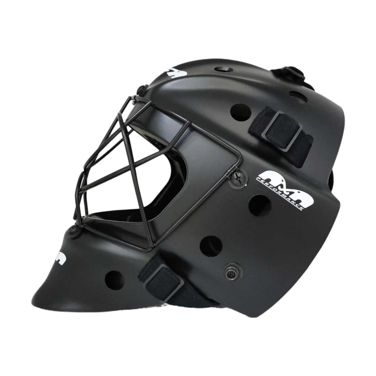 Right side profile of the TK Performance helmet showing ventilation holes and ear protection cutouts.