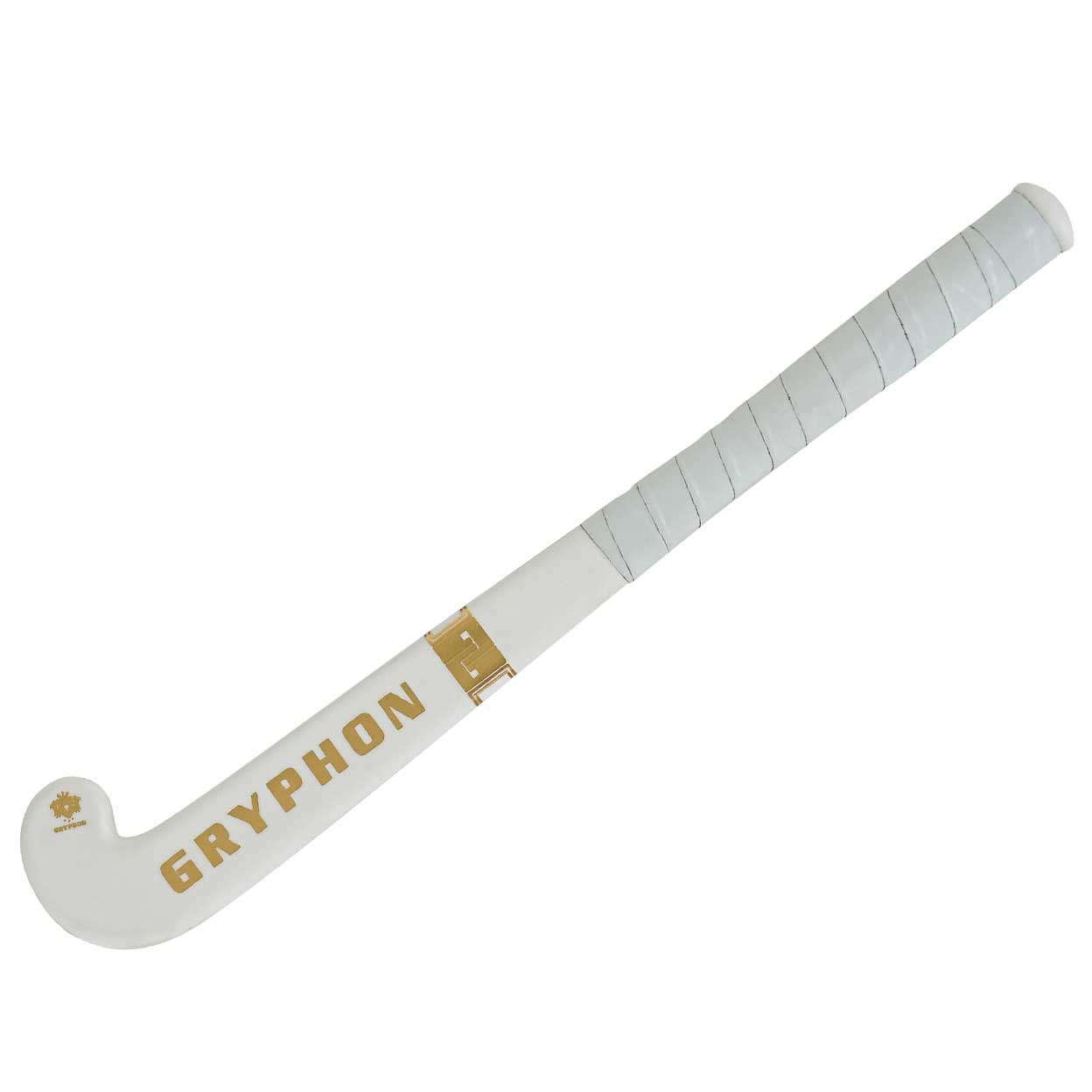 front of the white Gryphon 7'' Mini Field Hockey Stick