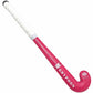 Pink and white hockey stick with 'Gryphon' branding on a white background