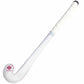 White hockey stick with a logo on a white background