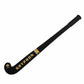 black hockey stick with black end on a white background, featuring the Gryphon brand.