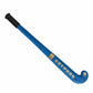 Blue hockey stick with black end on a white background, featuring the Gryphon brand.