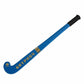 Blue field hockey stick with 'Gryphon' branding on a white background