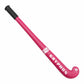 Pink hockey stick with black end on a white background, featuring the Gryphon brand.