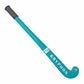 Teal hockey stick with 'Gryphon' branding on a white background