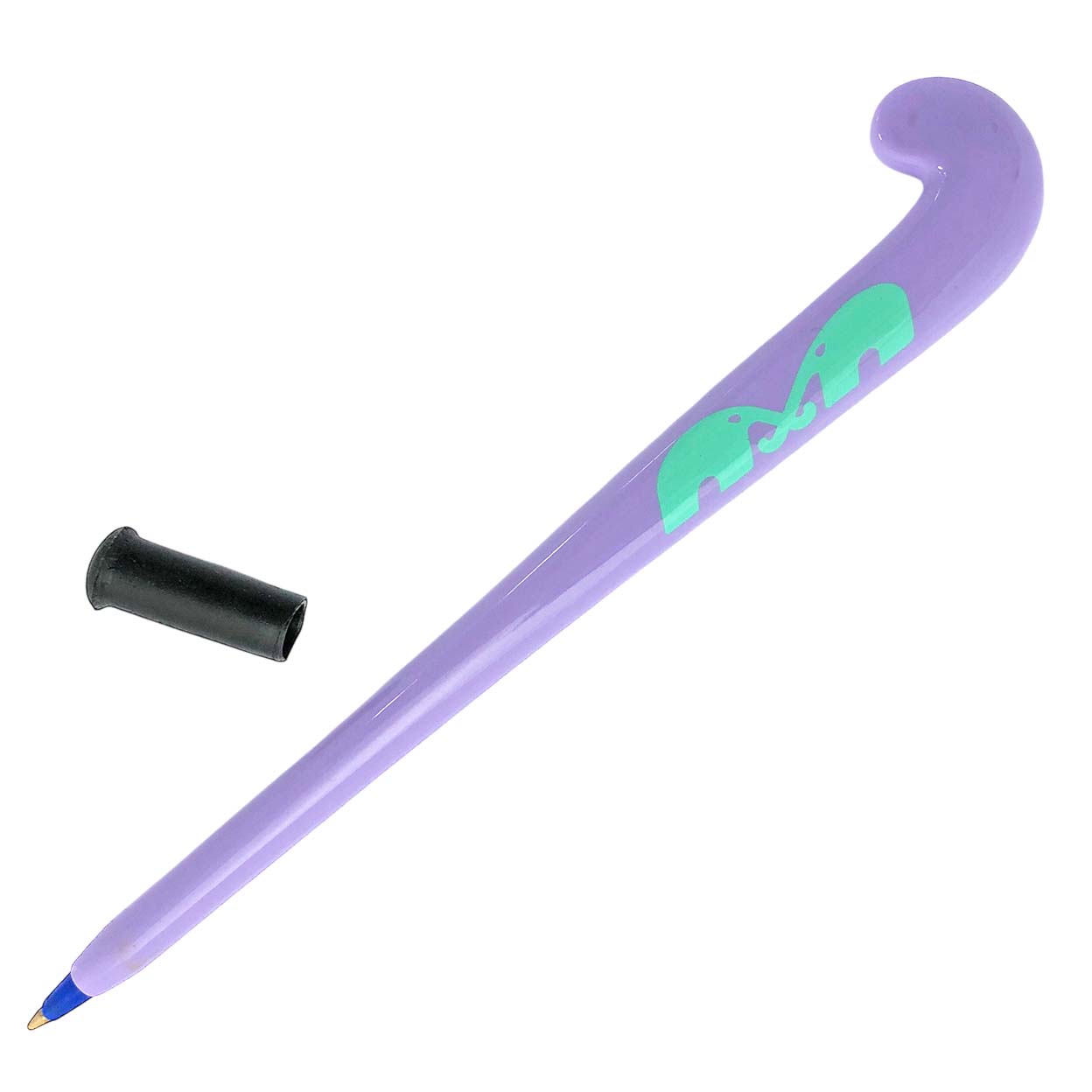 purple TK Field Hockey Stick Pen with the cap off