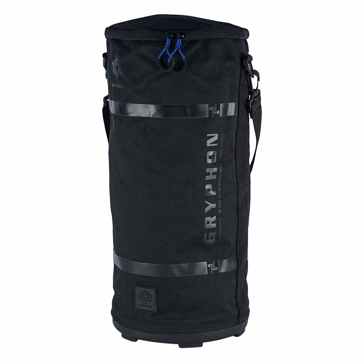 Right side of the black Gryphon Billie Ball Bag showing the Gryphon logo.