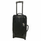 Black suitcase with a handle and wheels on a white background