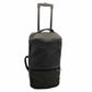 Black rolling duffel bag on a white background