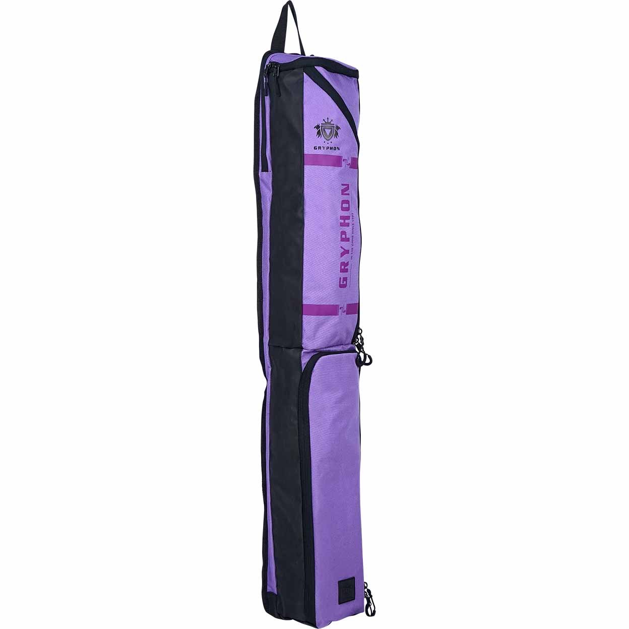 Purple and black bag with 'Gryphon' branding on a white background