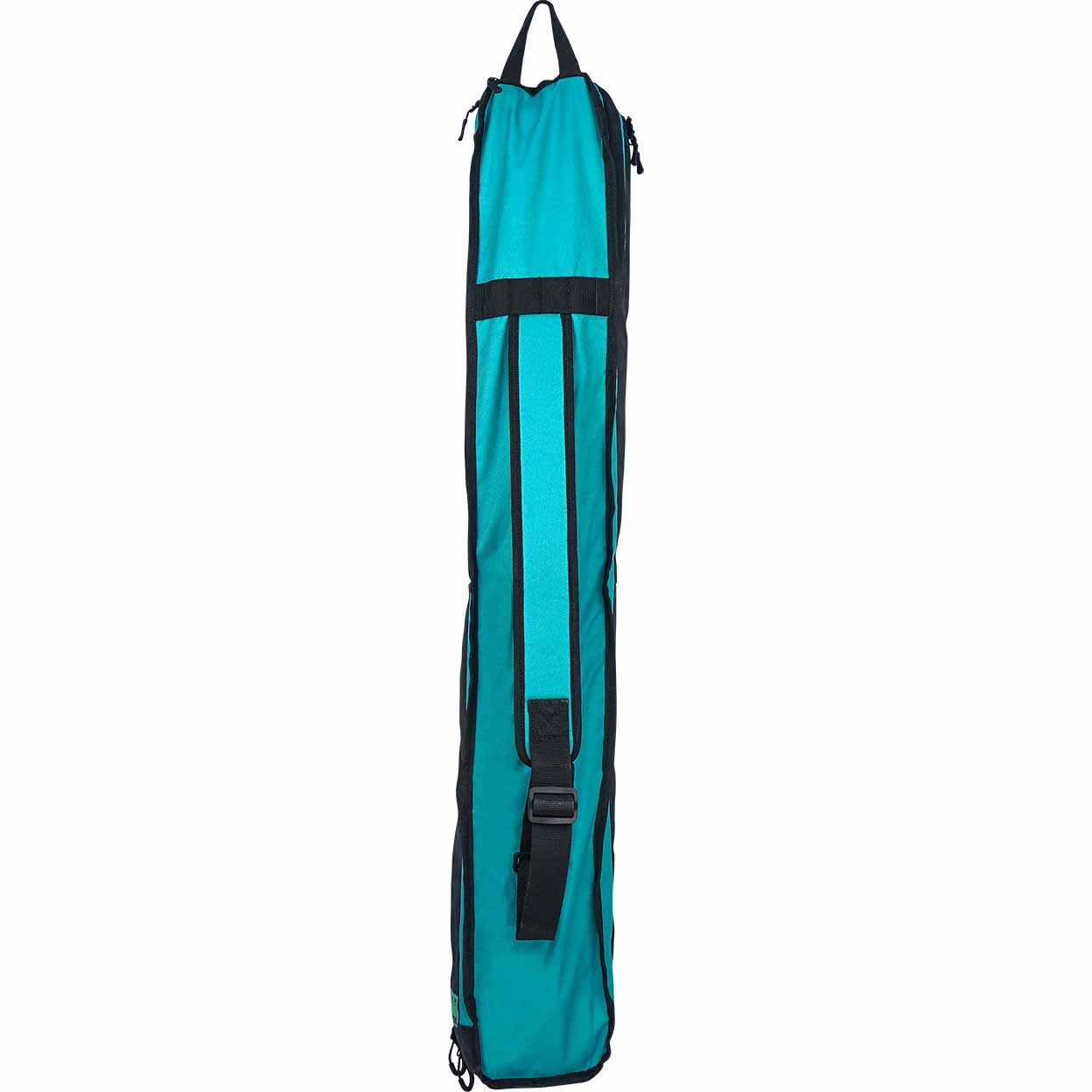Teal and black stick bag on a white background