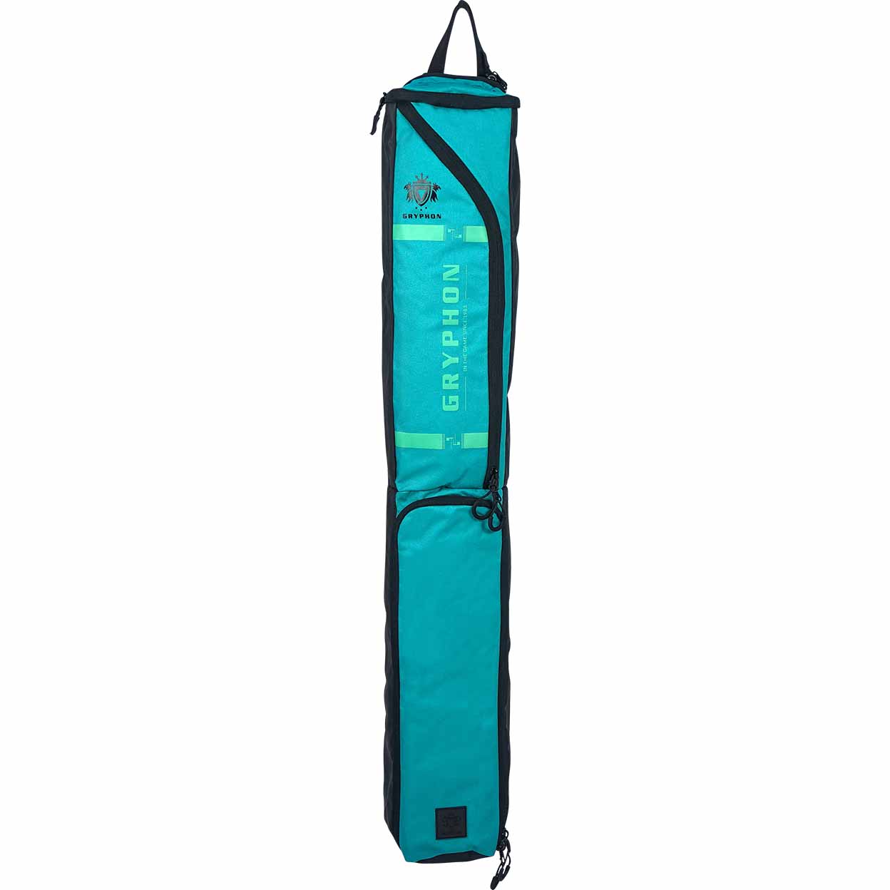 Teal and black stick bag with 'Gryphon' branding on a white background